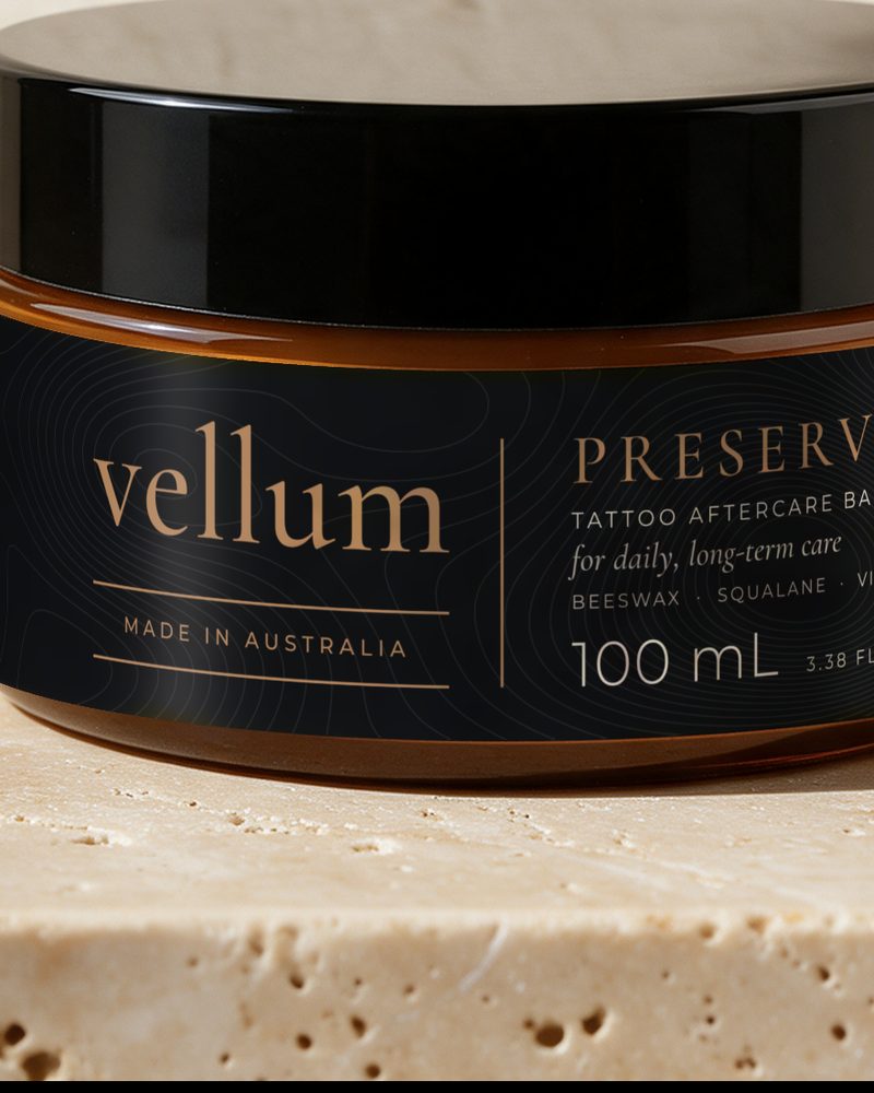 Close-up of the Preserve label